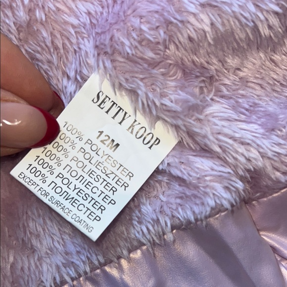 Serty Koop Lilac Puffer Coat with Faux Fur 12 months fashion jacket purple NWT - Picture 9 of 11